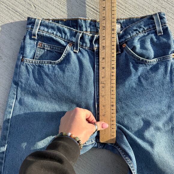 Vintage 90s Levi's 550 Relaxed Fit 32x34 Orange Tab Straight Leg Blue Jeans - Picture 10 of 11